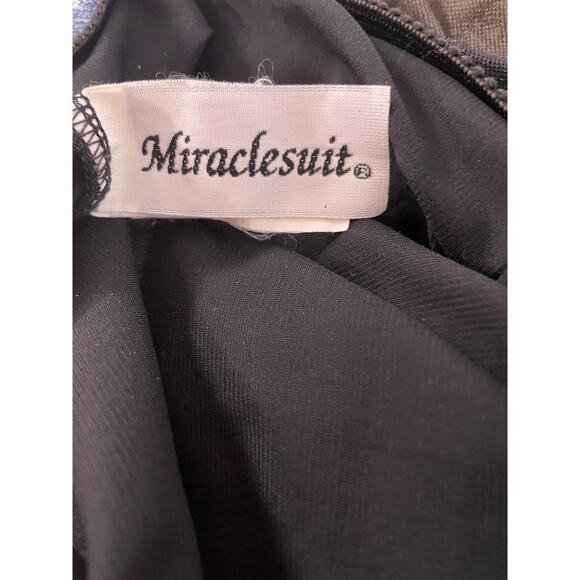 Miraclesuit black green diamond texture pattern swimsuit slimming womens size 14 - Picture 8 of 9